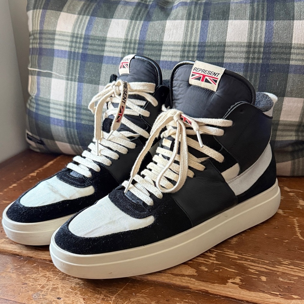 REPRESENT CO. ALPHA MID - BLACK/WHITE sneakers men’s